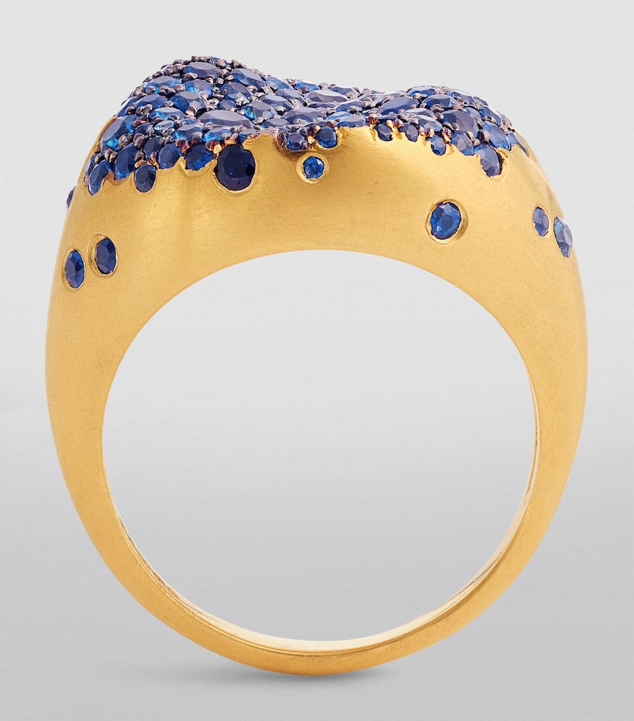 Nada Ghazal Yellow Gold and Sapphire Malak Bonbon Ring