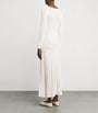 Knit V-Neck Midi Dress ECRU