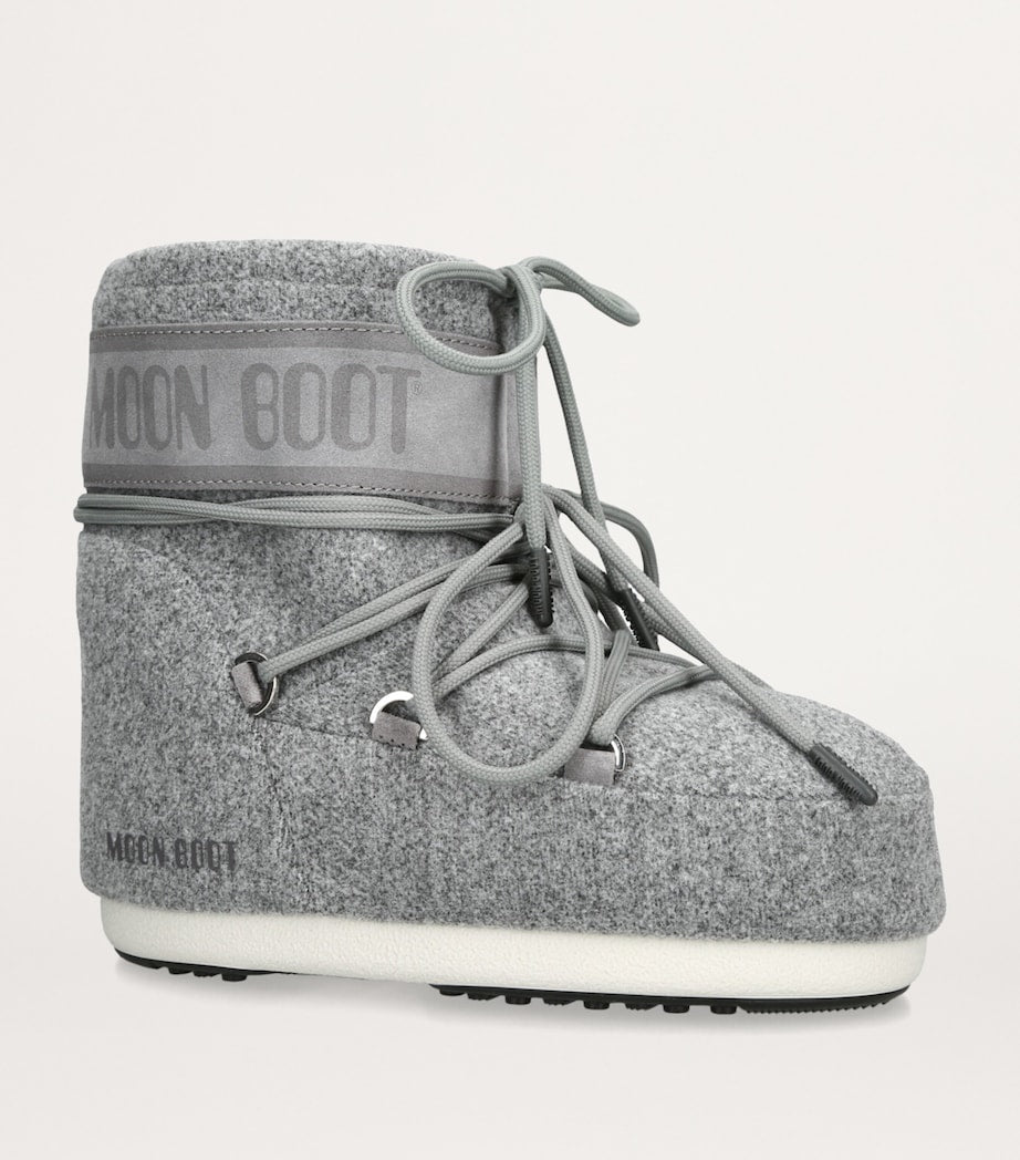 Moon Boot Grey Felt Icon Low Ankle Boots