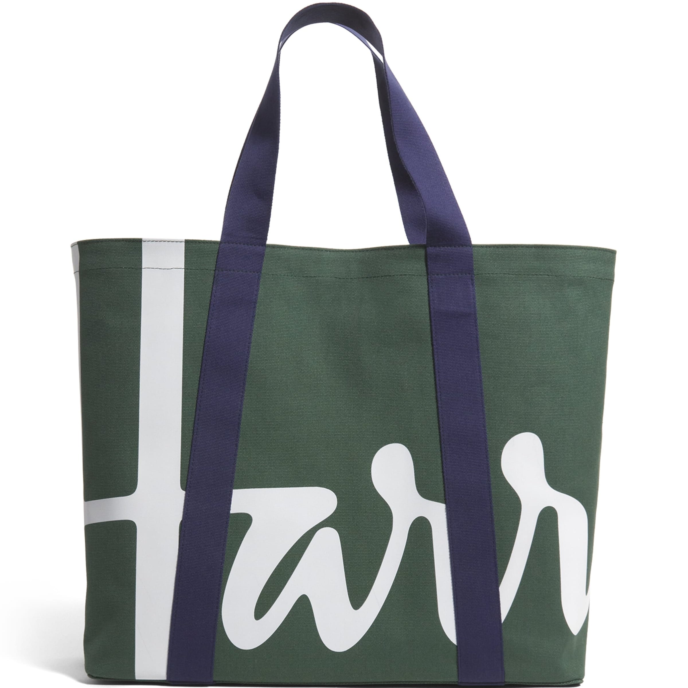 Harrods Green Large Cotton Logo Tote Bag