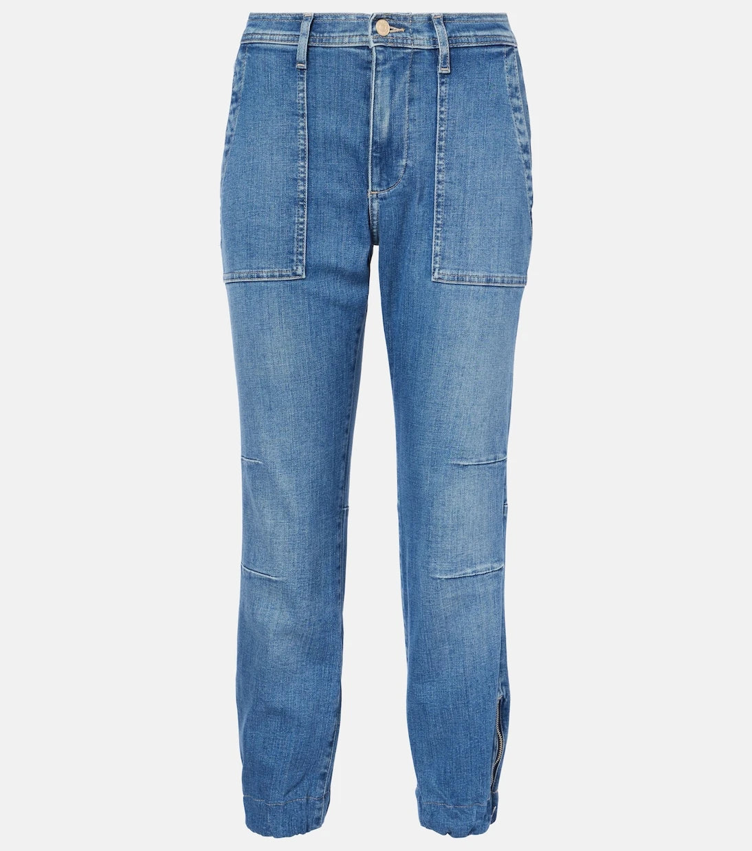 7 For All Mankind - جينز بقصة مستقيمة وخصر مرتفع
