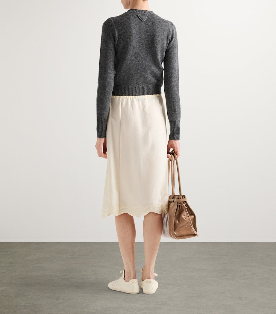 Prada Yellow Silk Habutai Skirt