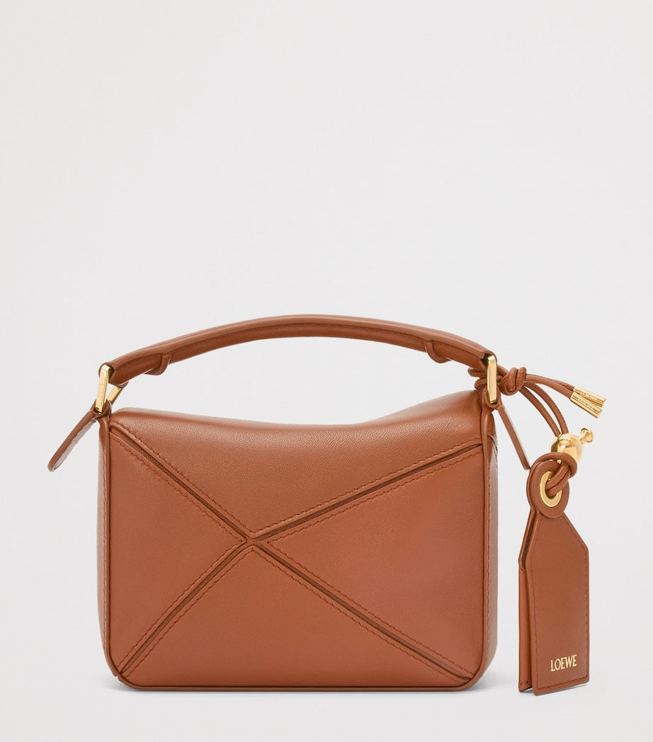 LOEWE Brown Mini Leather Puzzle Top-Handle Bag
