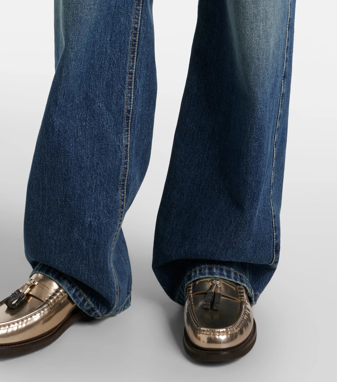 Brunello Cucinelli - جينز بقصّة مستقيمة وخصر منخفض