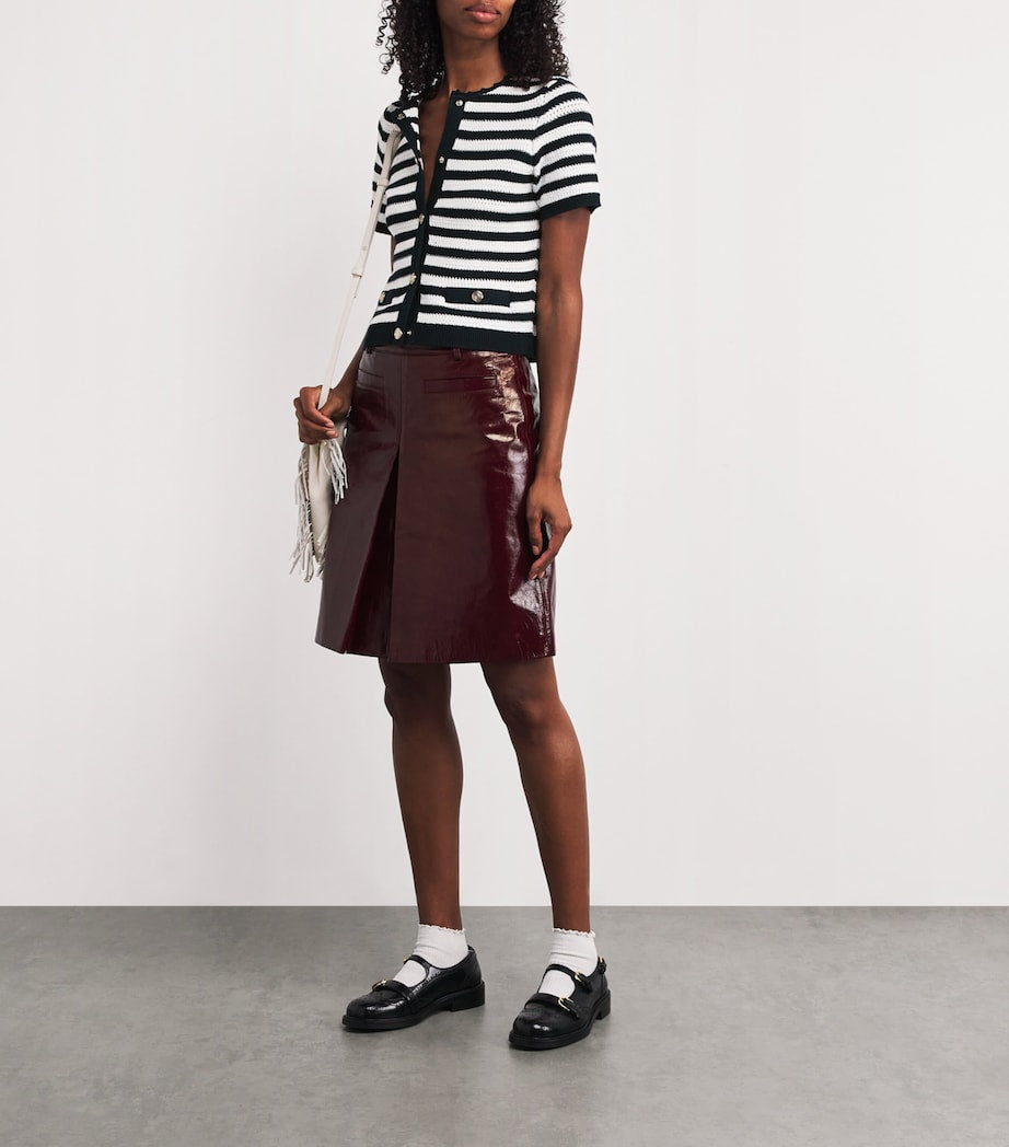 Maje Multi Cropped Stripe Cardigan