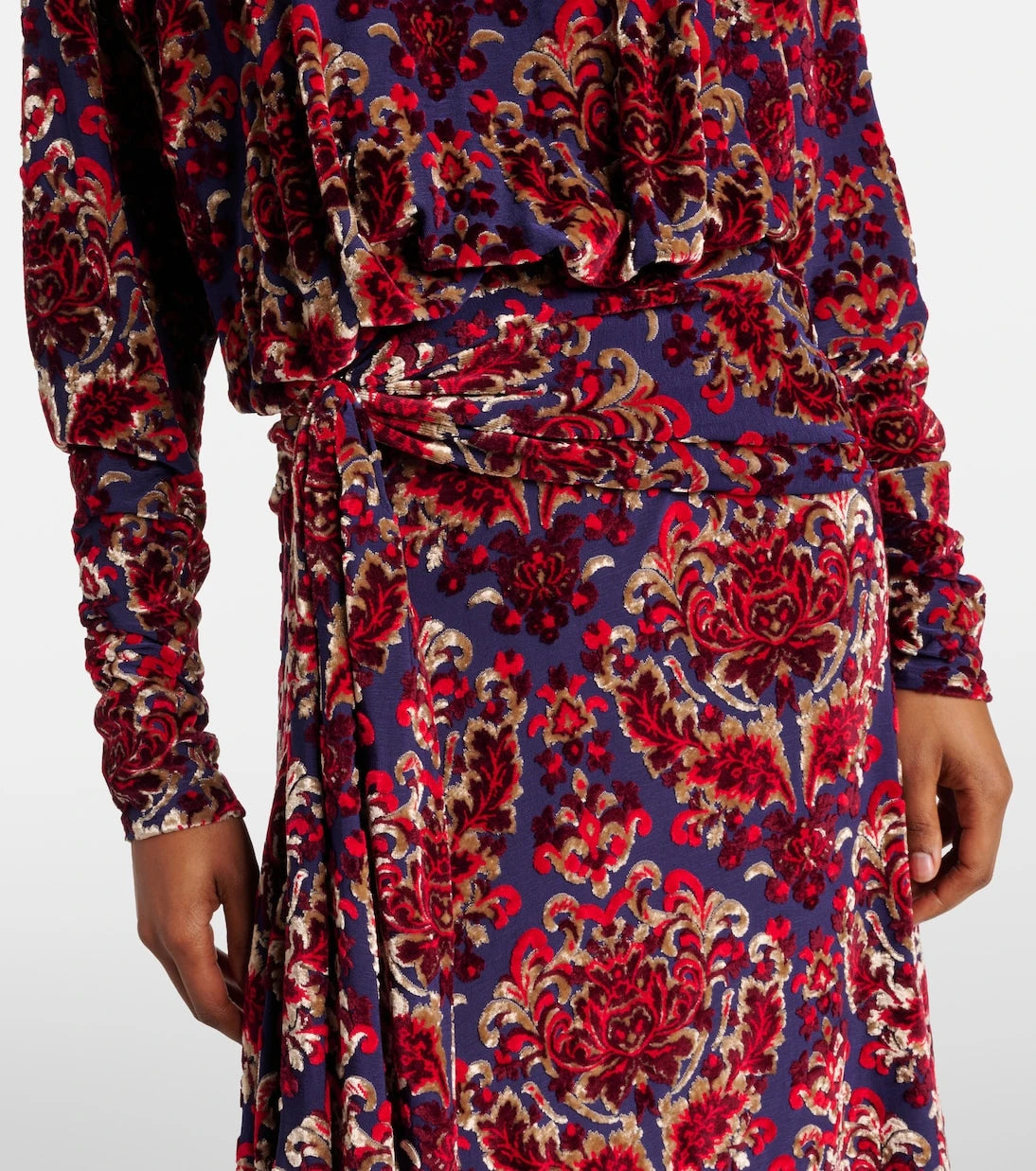 Rabanne - Draped jacquard maxi dress