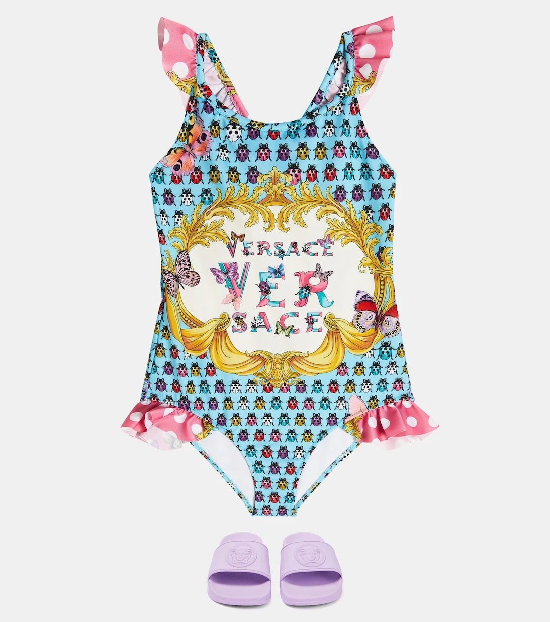 Versace Kids - مايوه بطبعة الشعار