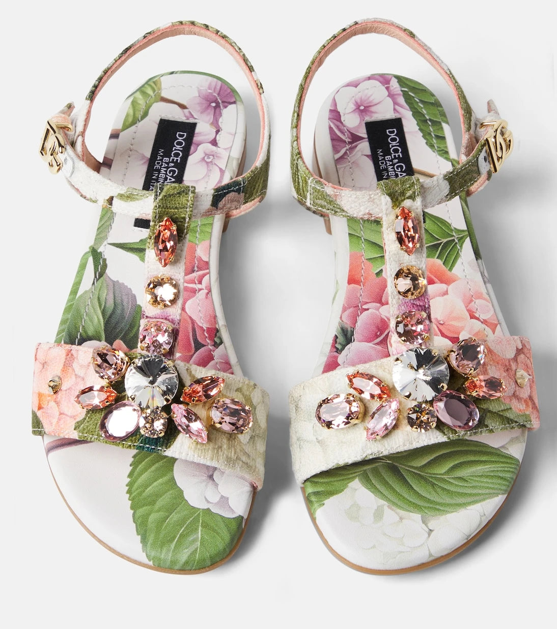 Dolce&Gabbana Kids - Crystal-embellished floral sandals