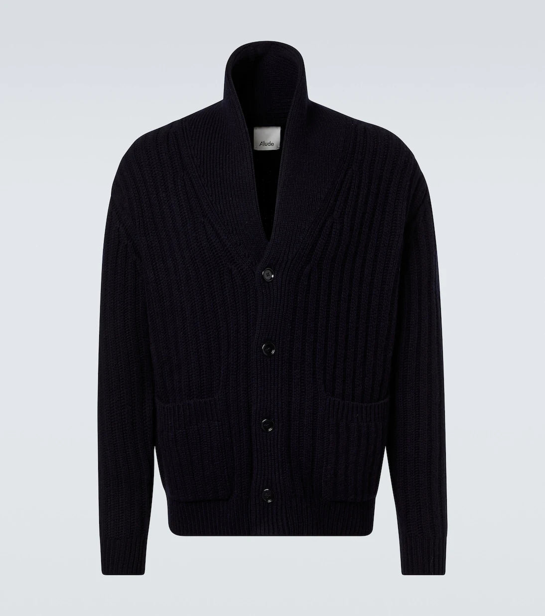 Allude - Ribbed-knit wool and cashmere cardigan