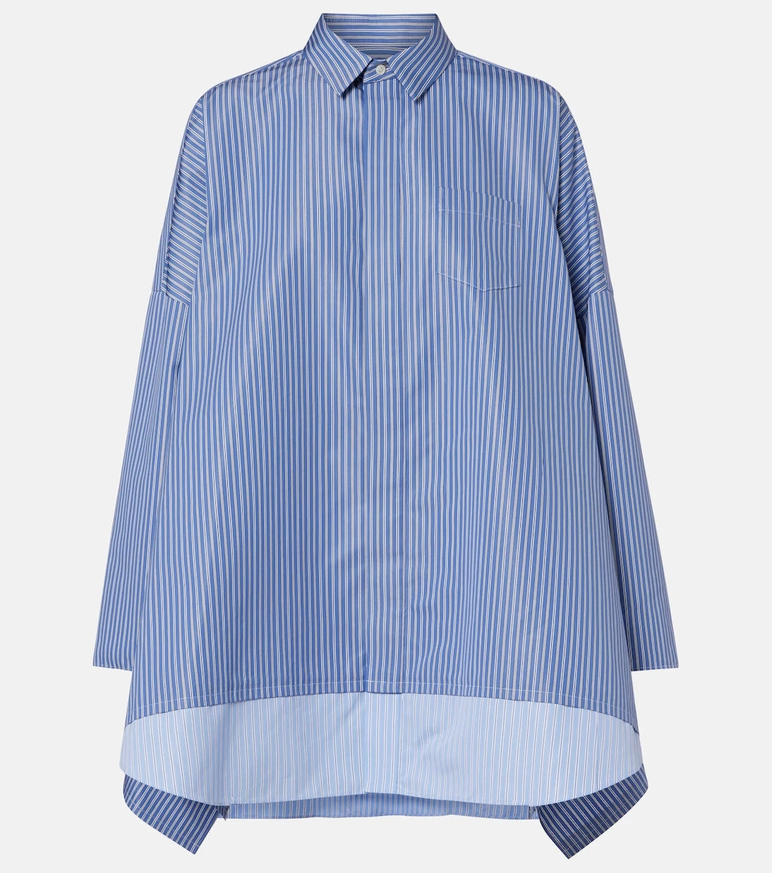 Sacai - Striped oversized cotton-blend shirt