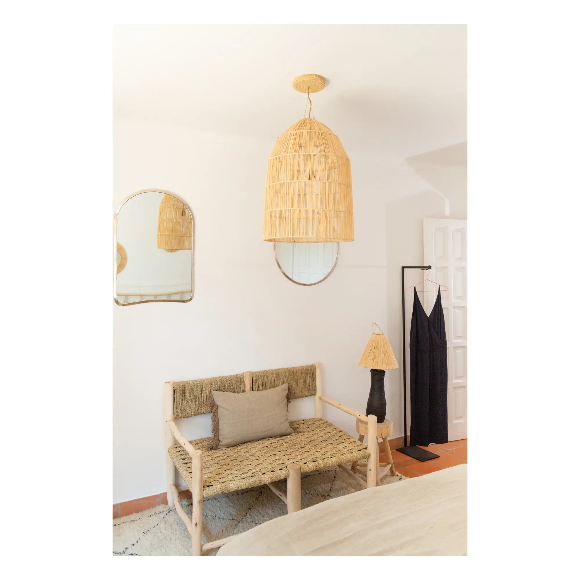 Cosydar - Light Fixture & Raffia Ceiling Canopy | Black