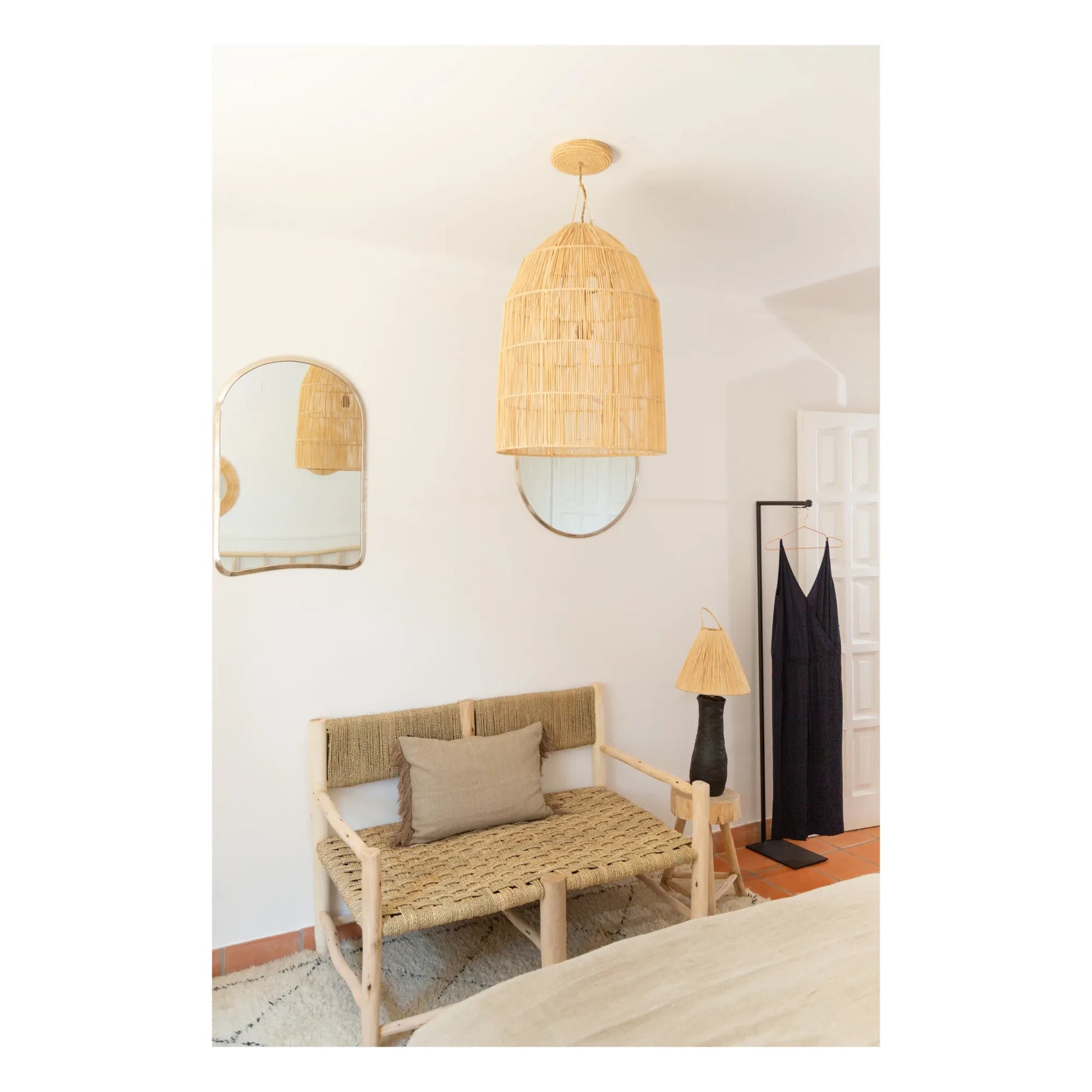 Cosydar - Light Fixture & Raffia Ceiling Canopy | Black