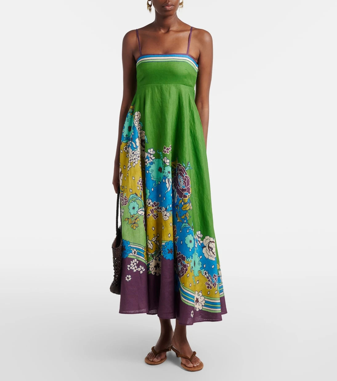 Alémais - Nanci printed linen midi dress
