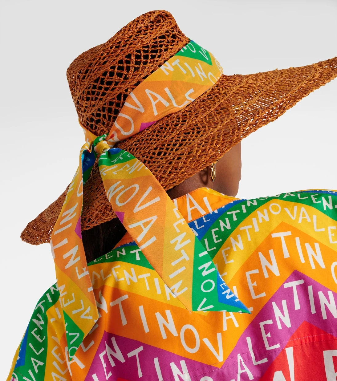 Valentino - Valentino Chevron 24 straw sun hat