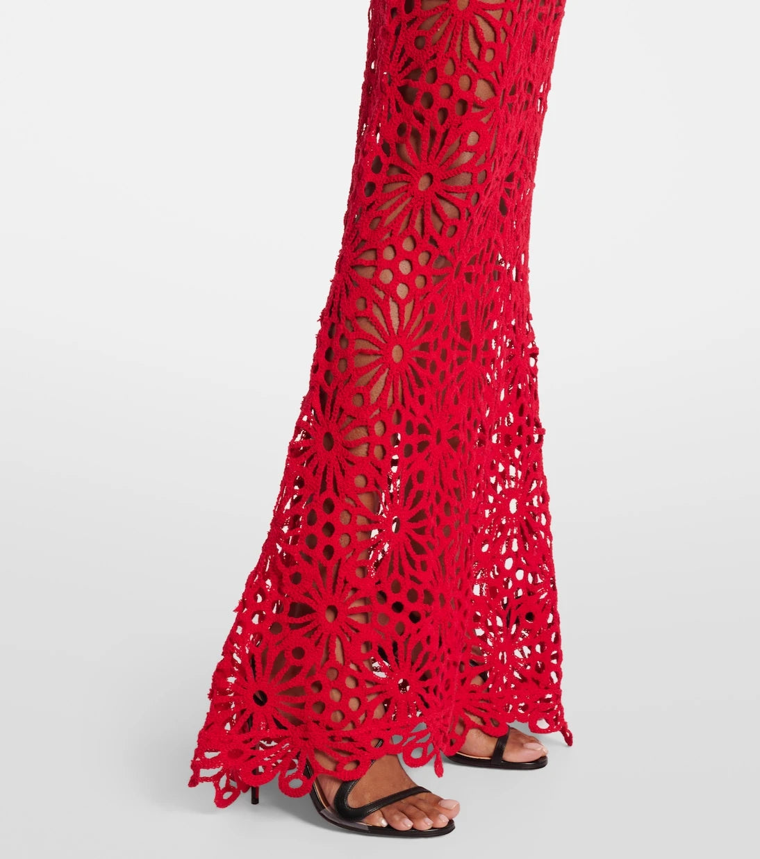 Norma Kamali - Obie cotton-blend crochet maxi skirt