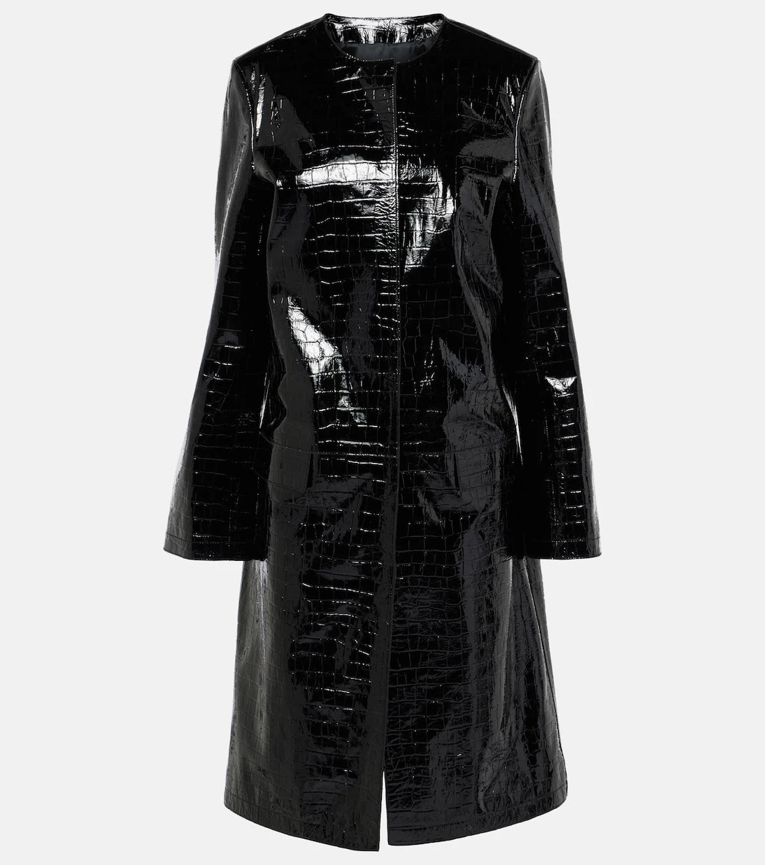 Toteme - Croc-effect embossed leather coat