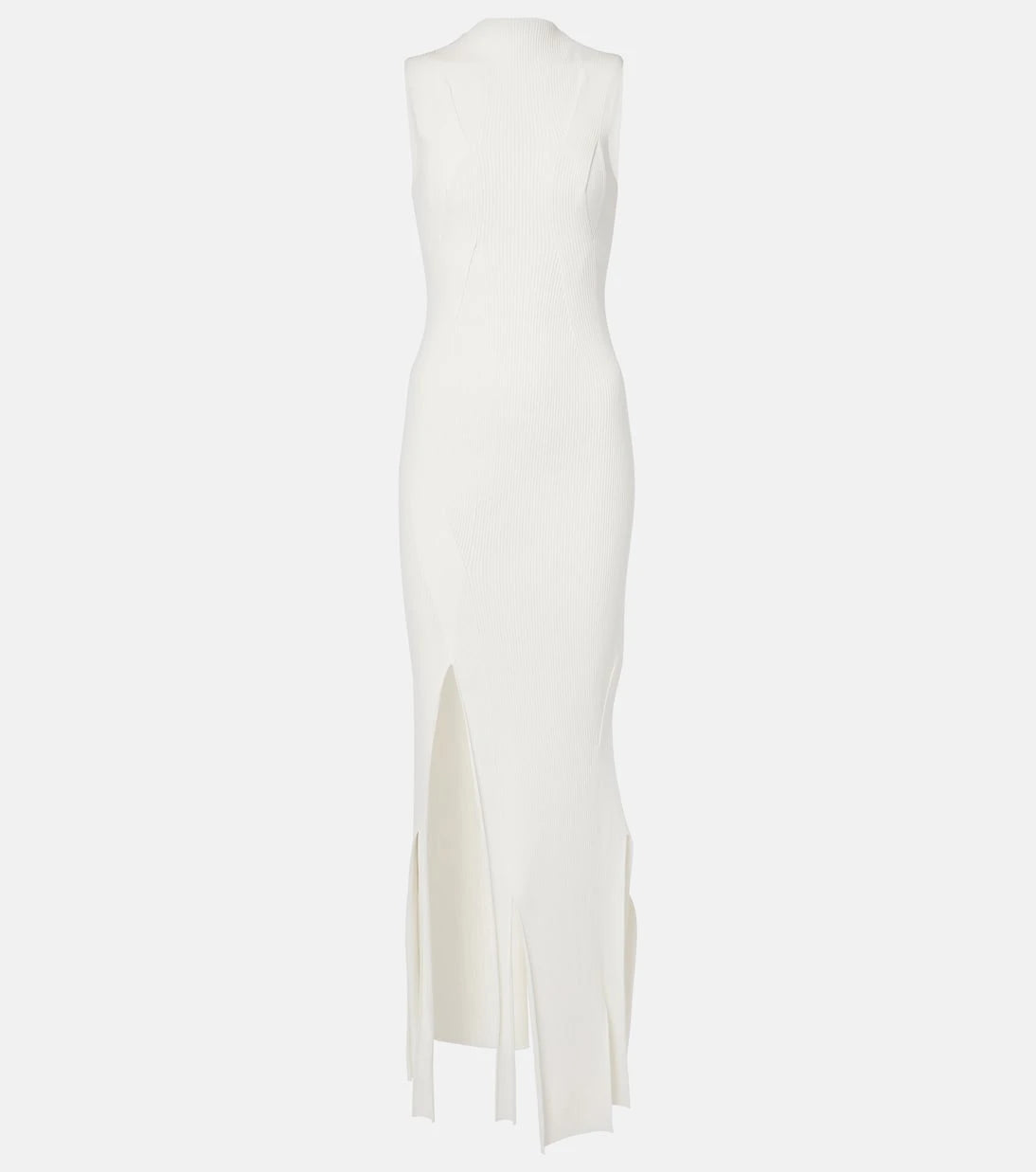 Victoria Beckham - Pleated ribbed-knit gown