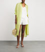 Olivia von Halle Green Silk-Linen Phoebe Midi Shirt Dress