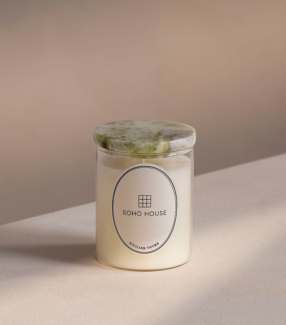 Marble Vessel and Sicilian Thyme Candle (250g)