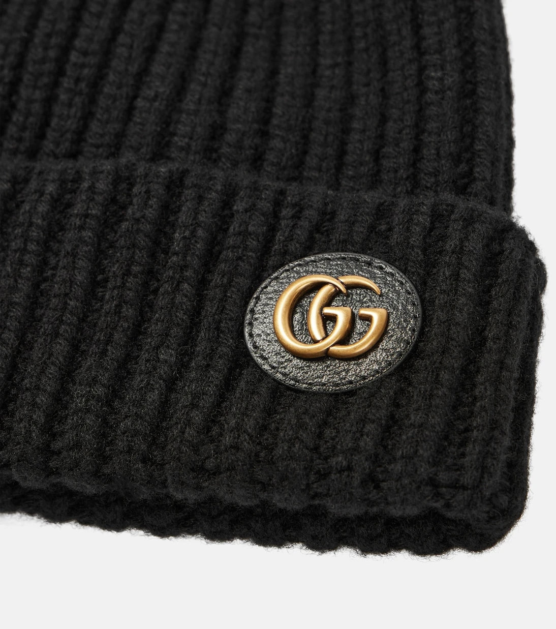 Gucci - قبعة صغيرة من الصوف والكشمير بشعار GG المزدوج
