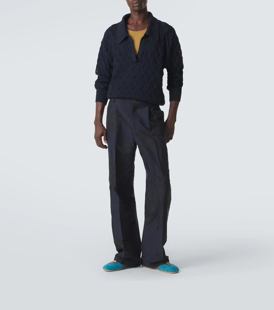 Dries Van Noten - Open-knit cotton polo sweater
