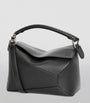 LOEWE Black Small Leather Puzzle Edge Top-Handle Bag