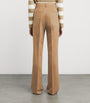 Beige Camelhair Wide-Leg Trousers