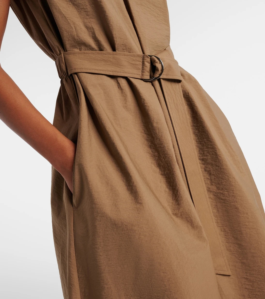 Brunello Cucinelli - Belted cotton-blend midi dress