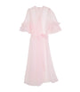 Rosamosario Pink Silk Ruffle Long Robe