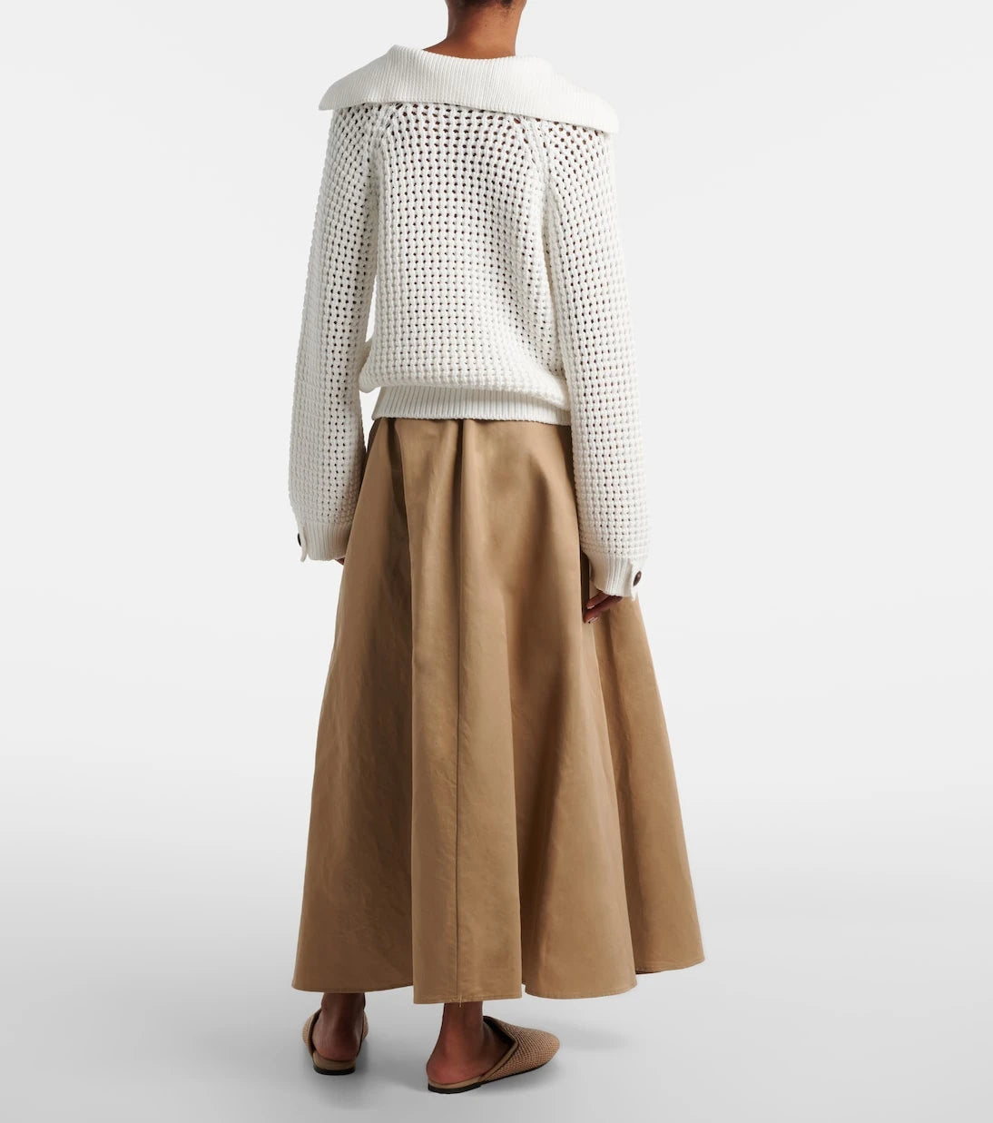 Brunello Cucinelli - Cotton-blend midi skirt