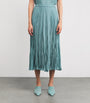 Blue Habotai Silk Pleated Sully Skirt