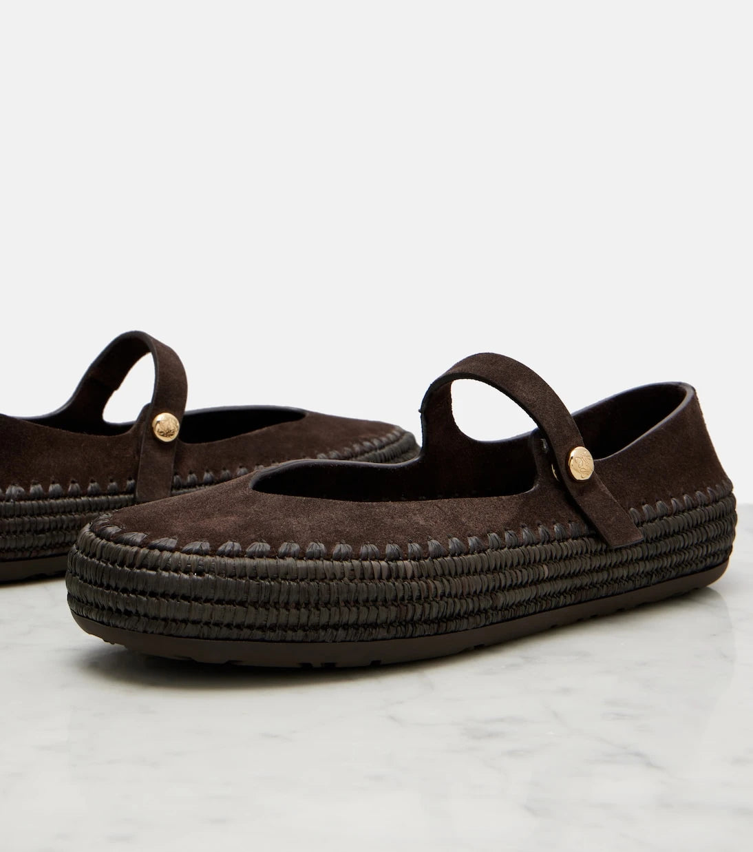 Loewe - Paula's Ibiza Rio suede Mary Jane flats
