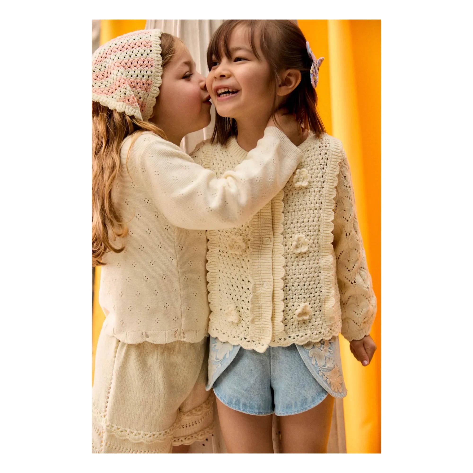 Louise Misha - Chai openwork vest | Cream