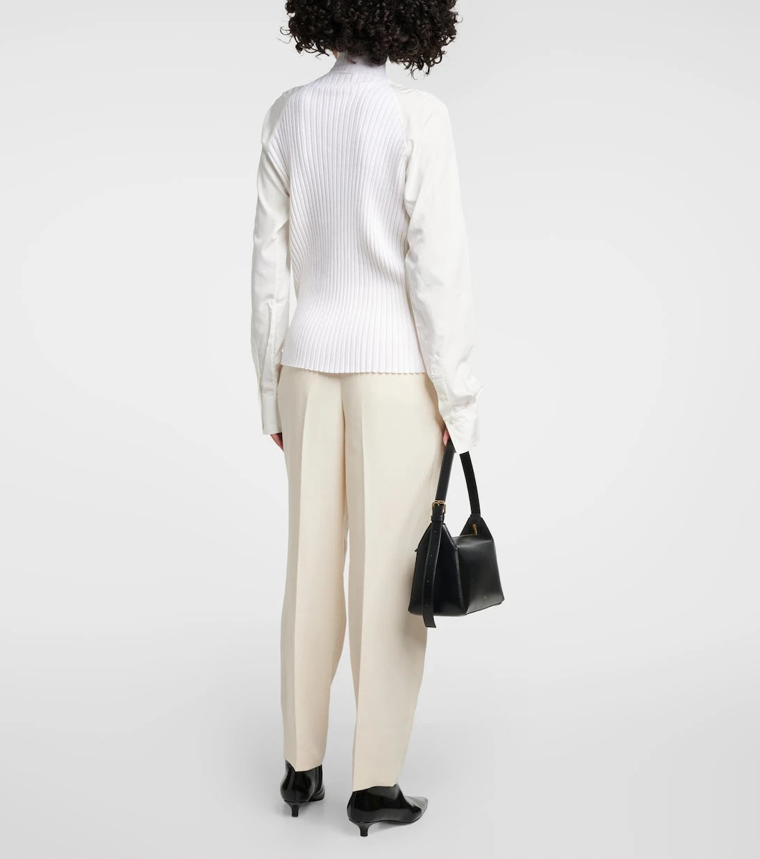 Toteme - Ribbed-knit turtleneck wool-blend top