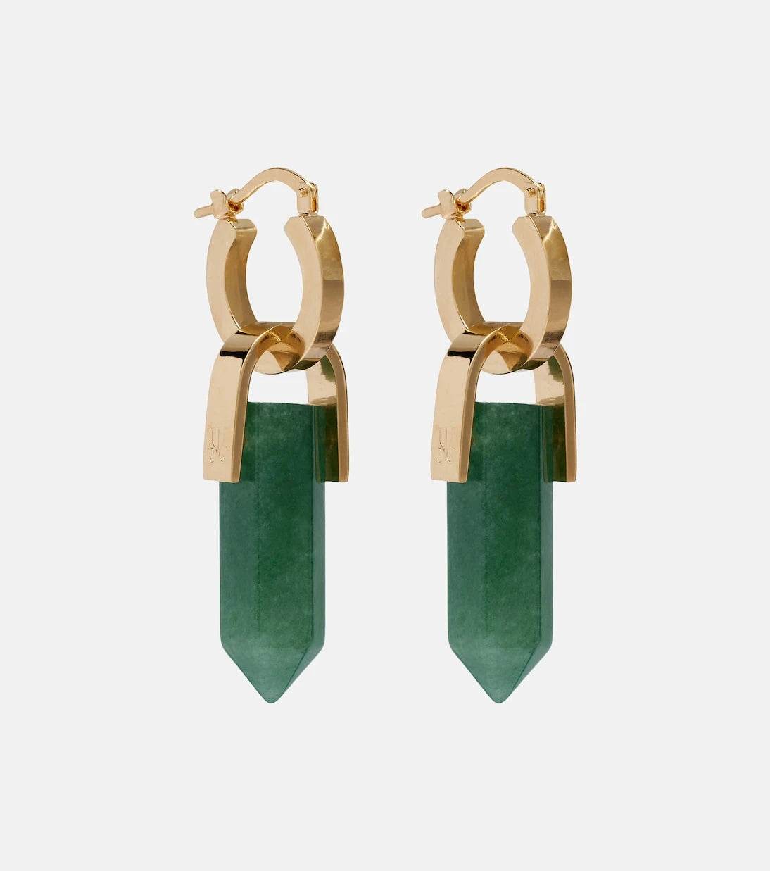 La DoubleJ - Pillar embellished gold-plated earrings