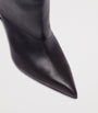Black Leather Twist Heel Boots 95