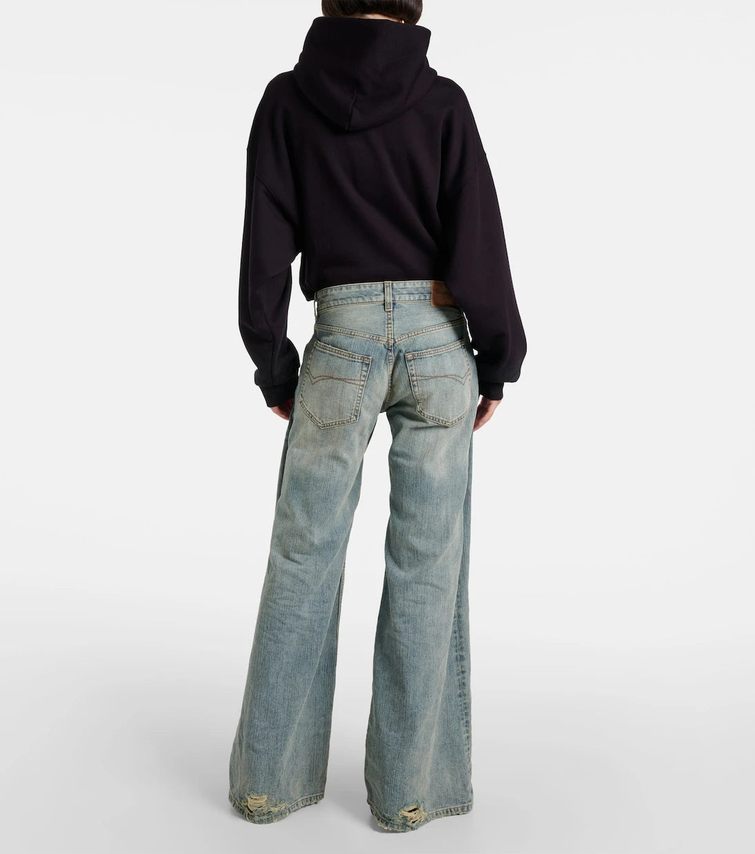 Balenciaga - جينز واسع الساق بخصر متوسط الارتفاع