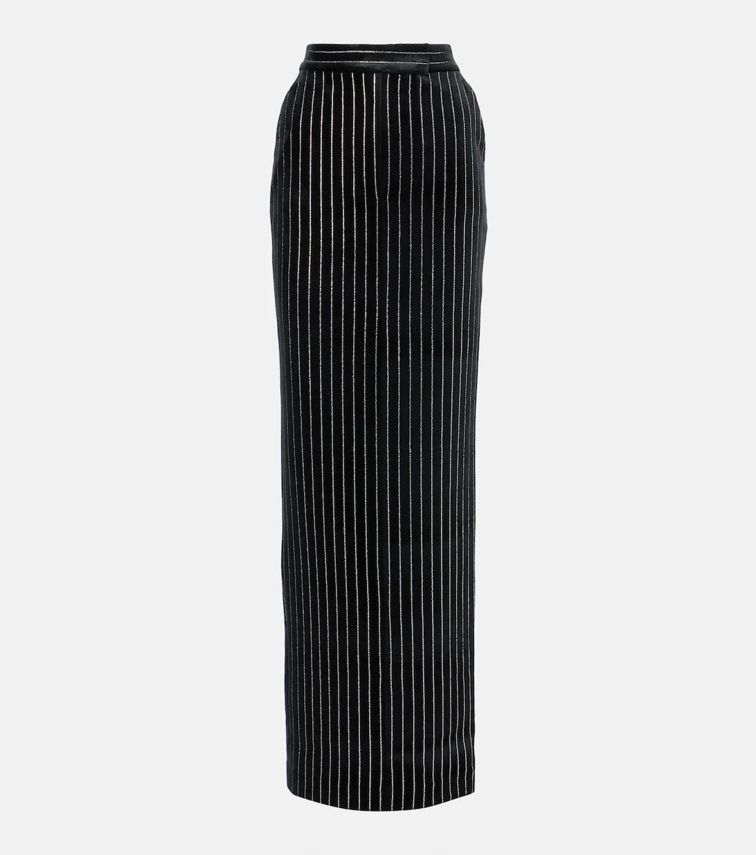 Alex Perry - Column embellished pinstripe velvet maxi skirt