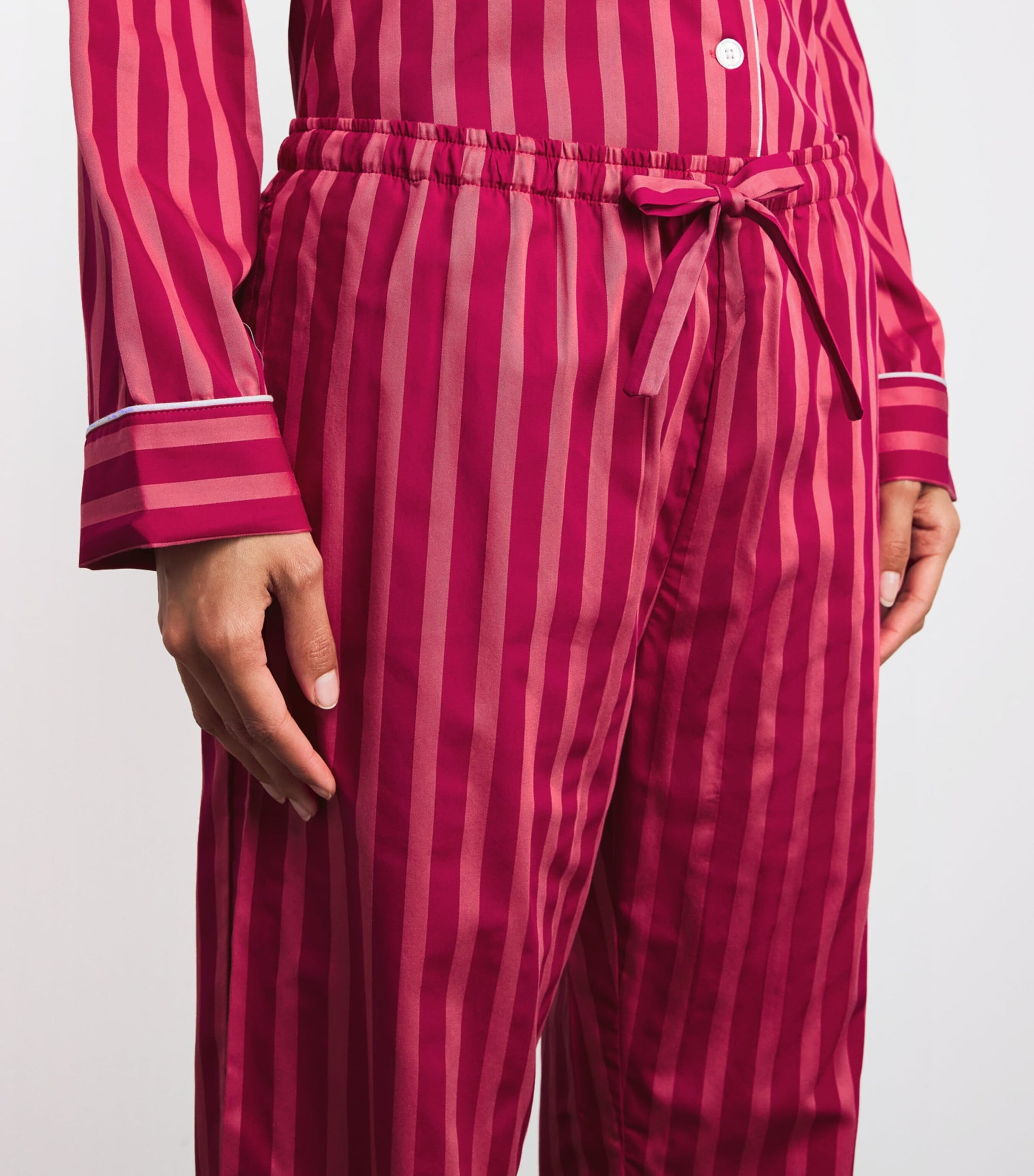 Derek Rose Pink Cotton Stripe Pyjama Set