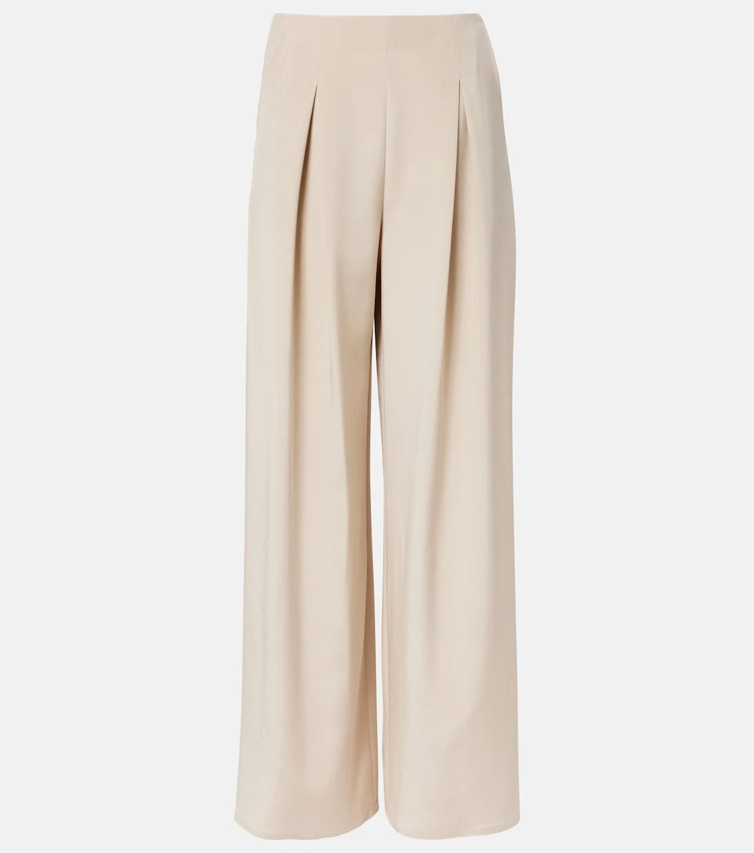 Max Mara - بنطلون بالوديه بقصّة أرجل واسعة من مزيج الحرير ومُزيّن بكسرات