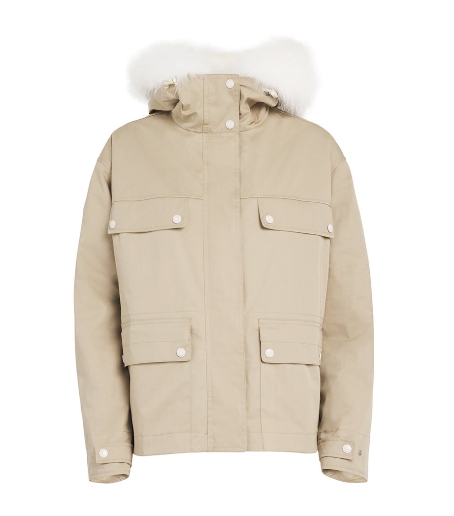 Canvas Fur-Trim Parka Jacket
