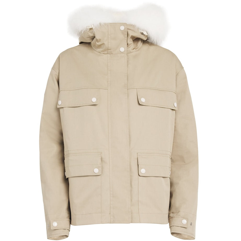 Canvas Fur-Trim Parka Jacket