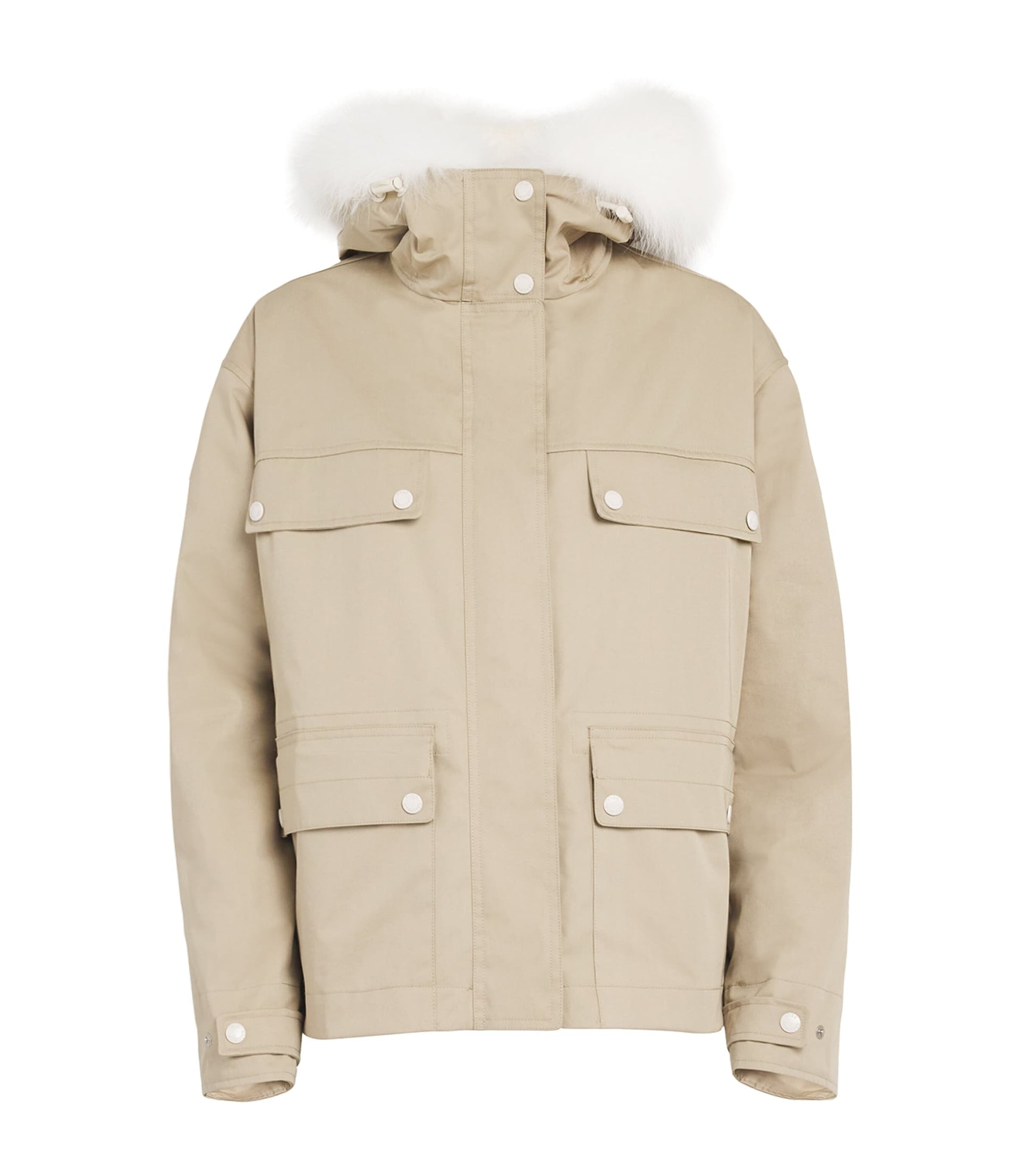 Canvas Fur-Trim Parka Jacket