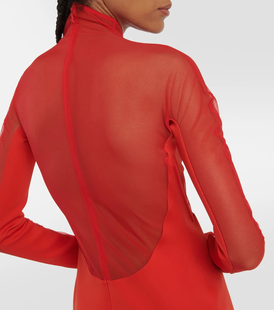 Mugler - Tulle-trimmed minidress