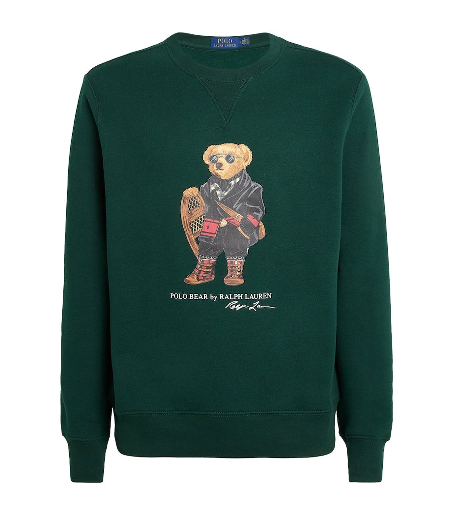 Green Cotton Holiday Bear Sweatshirt