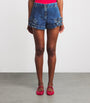 Sandro Paris Blue Denim Ruffle Shorts