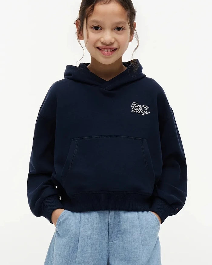 Tommy Hilfiger суичър с качулка за деца с памук