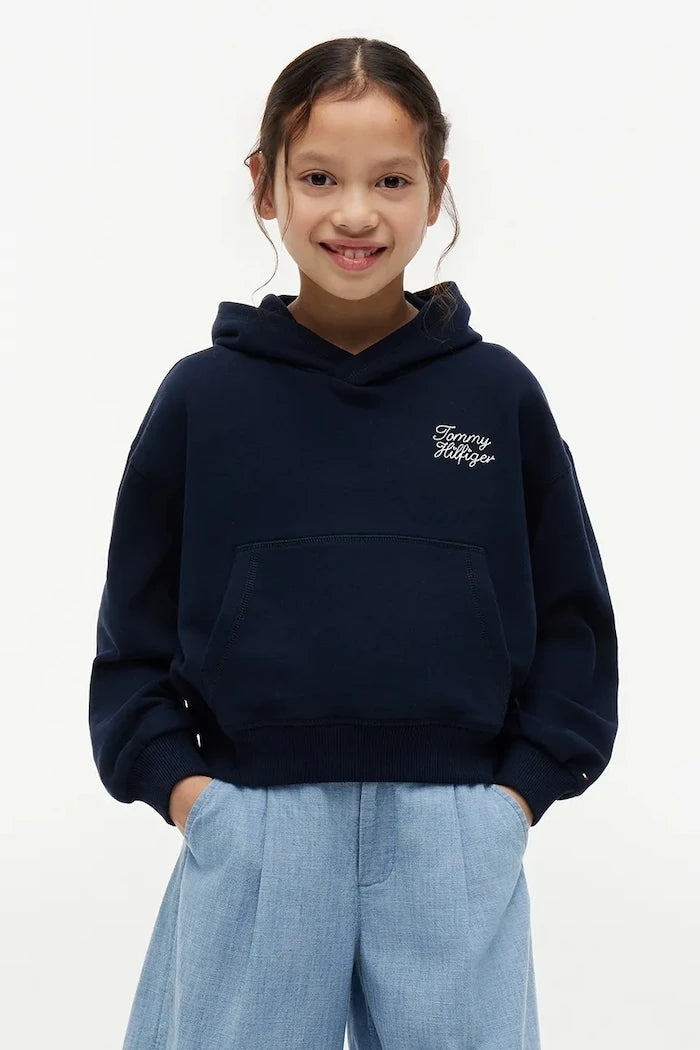 Tommy Hilfiger суичър с качулка за деца с памук