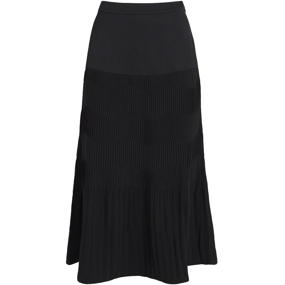 Claudie Pierlot Black Pleated Midi Skirt