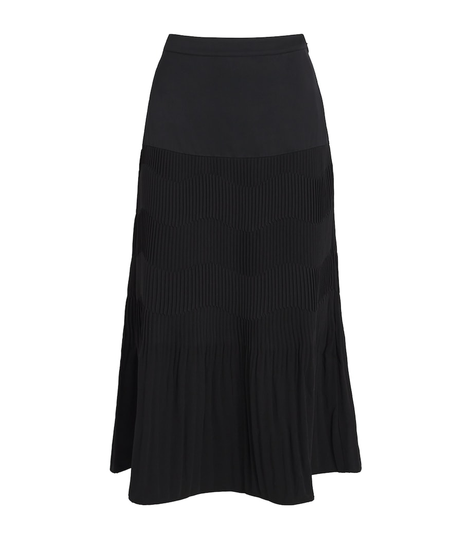 Claudie Pierlot Black Pleated Midi Skirt